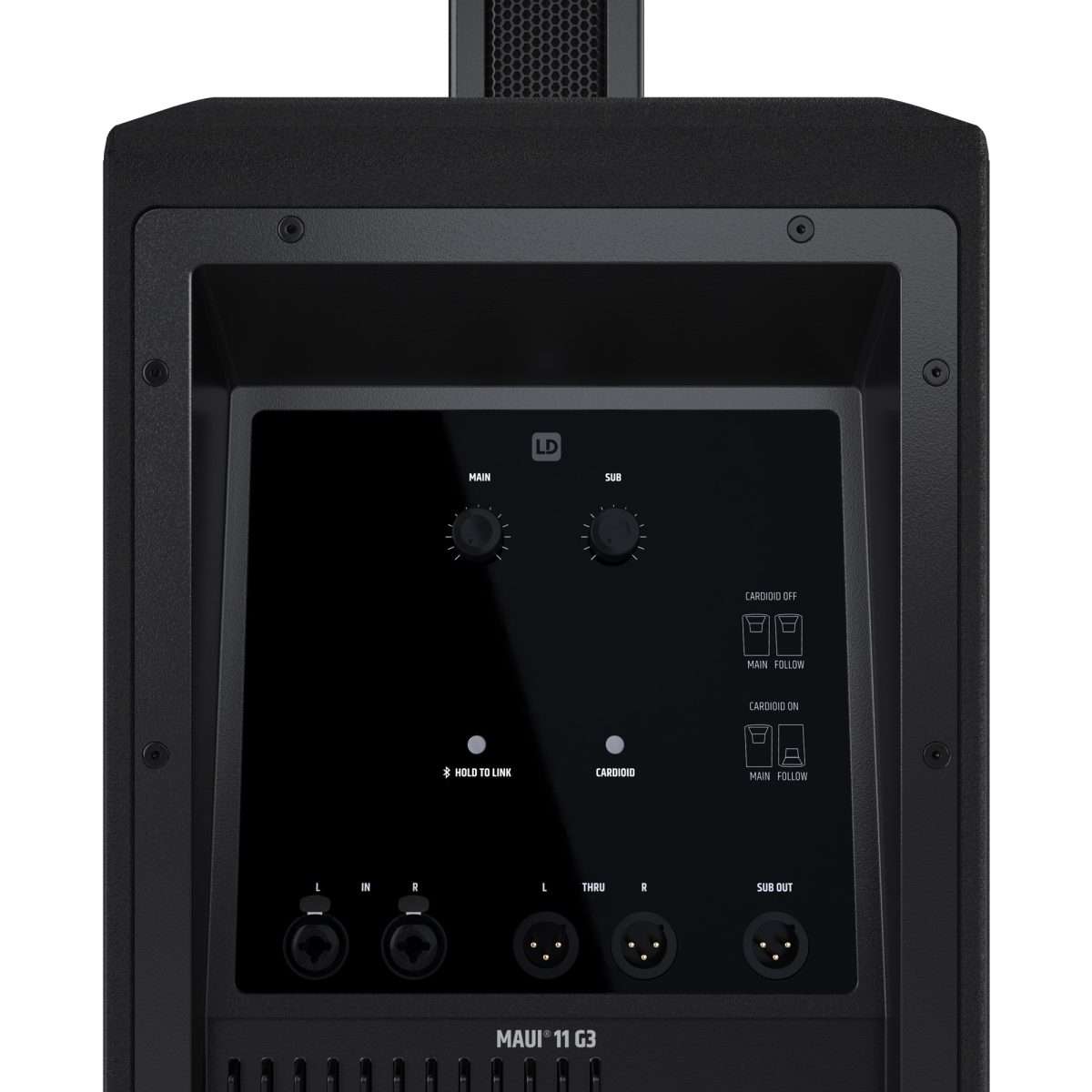 LD SYSTEMS Maui 11 G3 Black con cover originali ex-demo 4 Pannello di controllo del sistema audio LD MAUI 11 G3.
