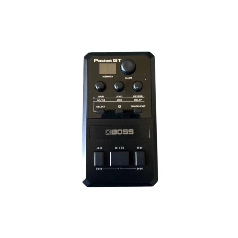 Boss Pocket GT - Processore di Effetti e Amplificatori per Chitarra Usato 1 Pedaliera multieffetto Boss Pocket GT compatta e portatile, con controlli per effetti e riproduzione.