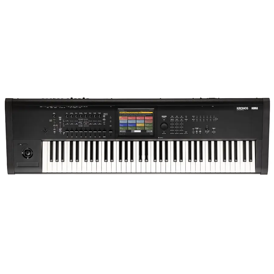 Korg Kronos 3 73 Workstation 1 tastiera workstation Korg Kronos 3 73 tasti vista frontale con schermo touchscreen a colori.