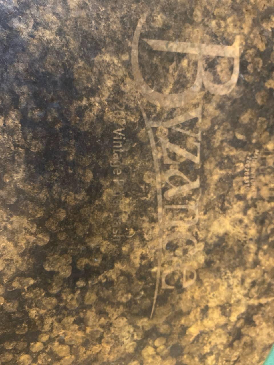 Meinl Byzance Vintage Pure Ride 20 usato 4 Dettaglio serigrafia Byzance con scritta Vintage su piatto Meinl