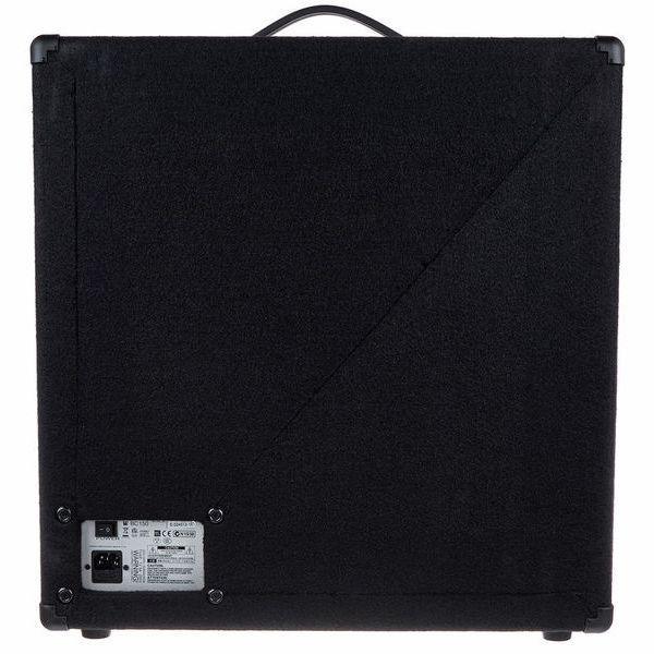 Warwick BC 150 2 Retro dell’amplificatore Warwick BC 150 con rivestimento nero, presa di alimentazione e targhetta tecnica