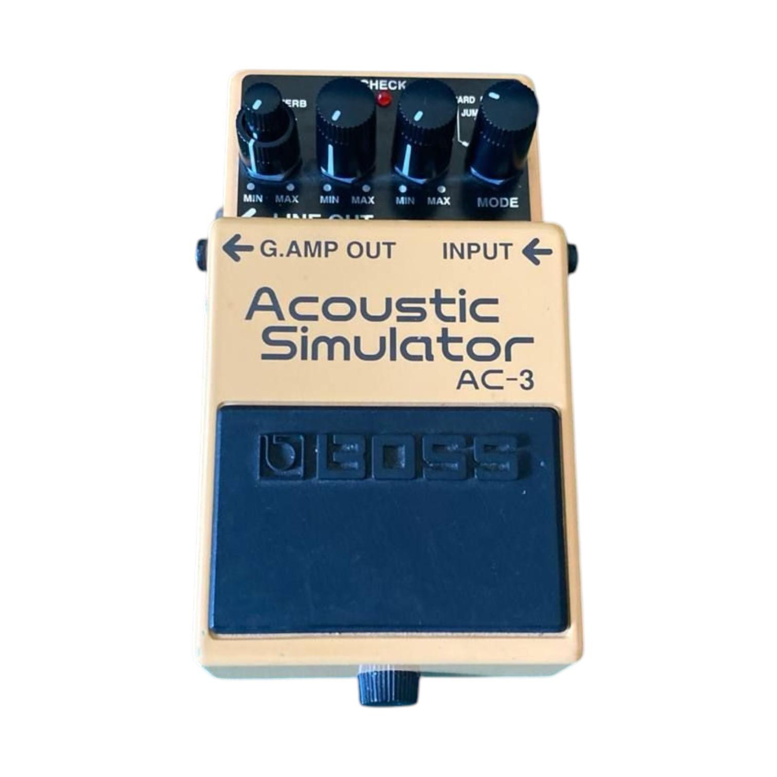 Boss AC-3 Acoustic Simulator USATO 1 Boss AC-3 Acoustic Simulator pedale effetto con quattro manopole, indicatore Check e switch a pedale