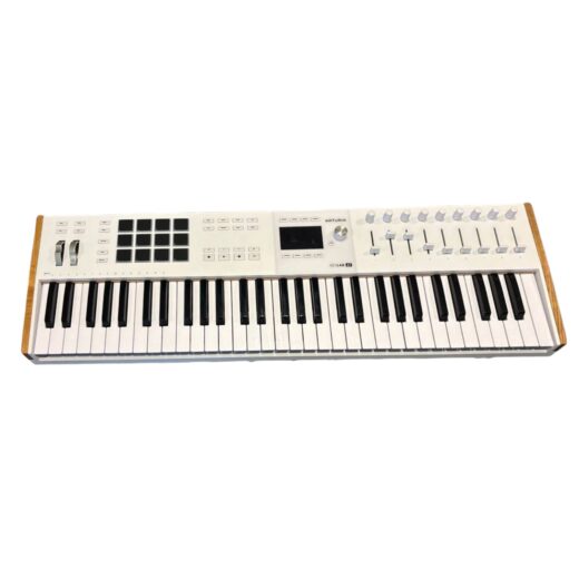 Arturia KeyLab 61 Mk3 White, tastiera controller MIDI USB a 61 tasti con 12 pad, display a colori e 9 fader